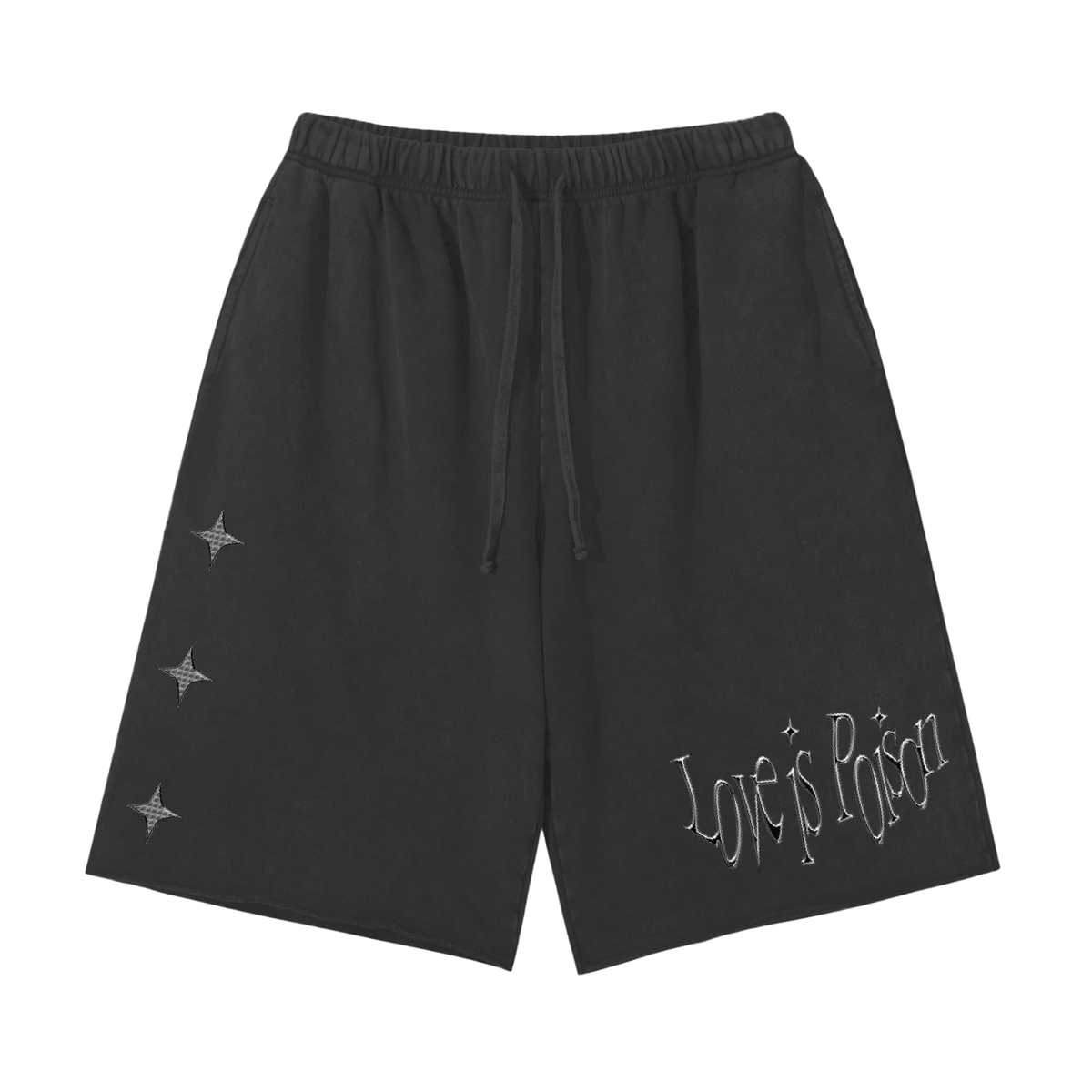 Snow Washed Raw Hem Shorts